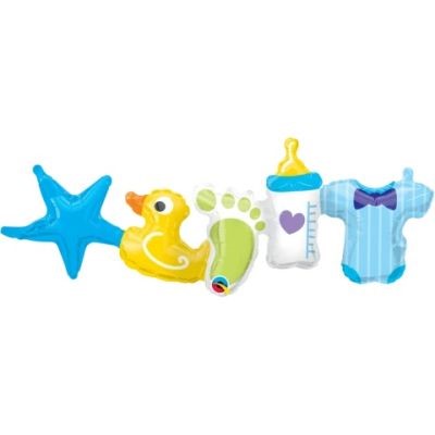 (image for) Balloon Baby Garland Blue (Air-Filled) - Click Image to Close