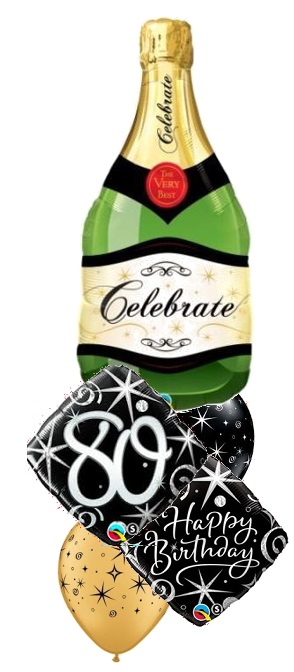 (image for) 80th Champagne Sparkles Birthday Bouquet - Click Image to Close