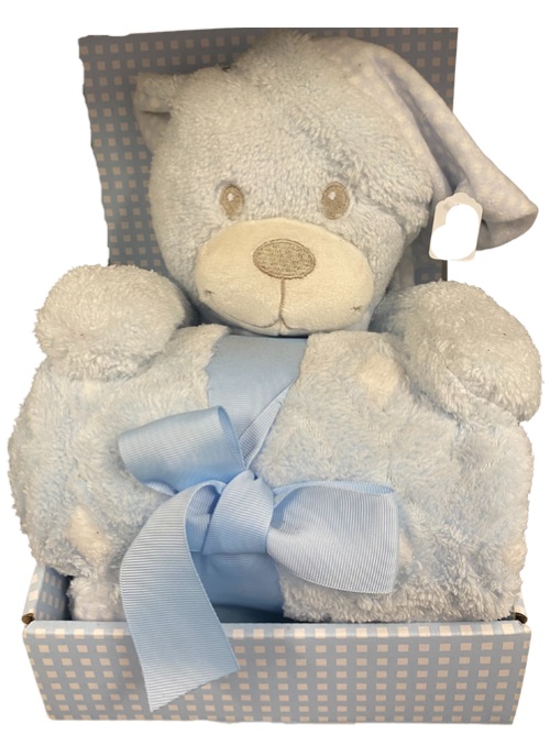(image for) Plush Boxed Bear Blue (30cm)