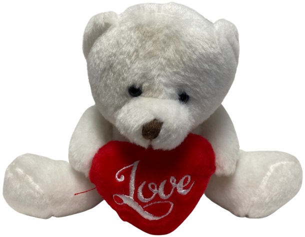 (image for) Plush White Love Heart Bear (16cm)