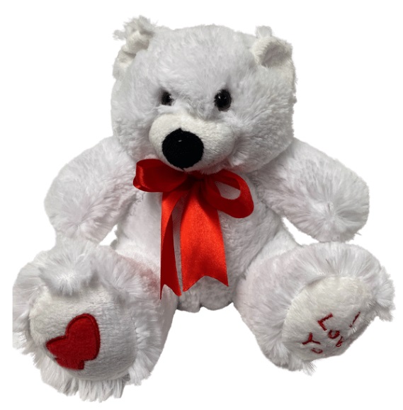 (image for) Plush White Bear with Heart on Paw (17cm)