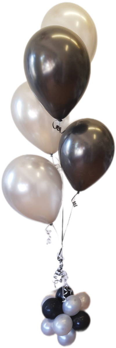 (image for) 5 Balloon Floor Bunch w/ Topiary Weight (Float Time 3+ Days)
